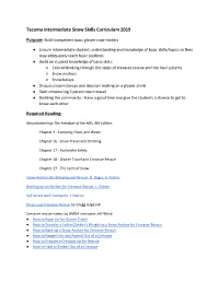 Tacoma Intermediate Snow Skills Curriculum 2019