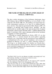 The Name of the Island of Annet, Isles of Scilly, Cornwall