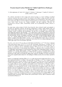 Triazine-Based Carbon Nitrides for Visible-Light-Driven Hydrogen Evolution