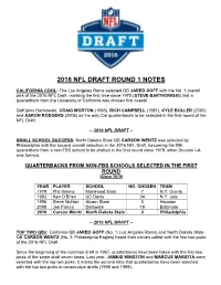 2016 Nfl Draft Round 1 Notes