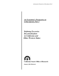 An Economist's Perspective on Urban Sprawl, Part 1, Defining Excessive