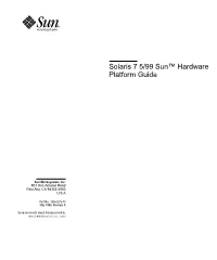 Solaris 7 5/99 Sun Hardware Platform Guide