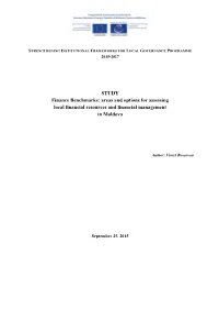 STUDY Finance Benchmarks: Areas and Options for Assessing Local Financial Resources and Financial Management in Moldova