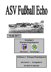 SV Schwaig I B-Klasse 7 Erlangen/Pegnitzgrund ASV Forth II
