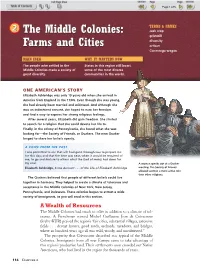 2 the Middle Colonies