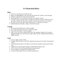3V3 Basketball Rules