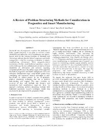 A Review of Problem Structuring Methods for Consideration in Prognostics and Smart Manufacturing
