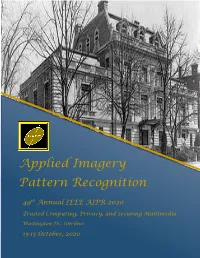 Applied Imagery Pattern Recognition Workshop
