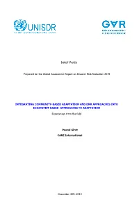 Integrating Community-Based Adaptation and Drr Approaches Into Ecosystem-Based Approaches to Adaptation