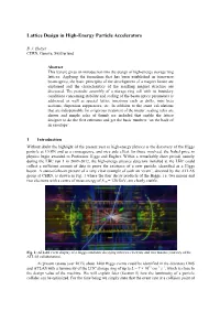 Lattice Design in High-Energy Particle Accelerators