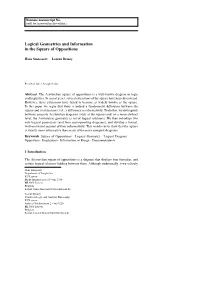 Logical Geometries and Information in the Square of Oppositions