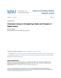 Myths and Principles of Digital Literacy