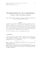 Parameterization for Curve Interpolation Michael S