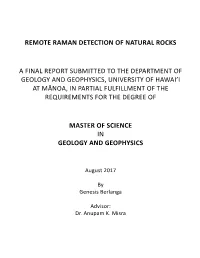 Remote Raman Detection of Natural Rocks a Final