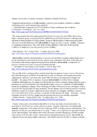 Tenure, Job Security, Academic Freedom, Freedom of Speech 09.09.Doc
