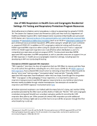 Use of N95 Respirators: Fit Testing and Respiratory Protection Program