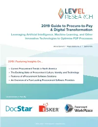2019 Guide to Procure-To-Pay & Digital Transformation