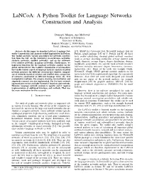 A Python Toolkit for Language Networks Construction and Analysis