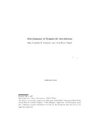 Discriminant of Symplectic Involutions Skip Garibaldi, R