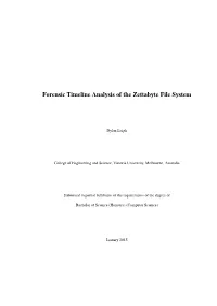 Forensic Timeline Analysis of the Zettabyte File System