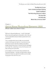 Get to Know Photoshop Elements 2020 What’S What and What It Does