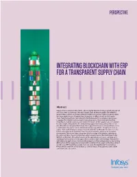 Integrating Blockchain with Erp for a Transparent Supply Chain