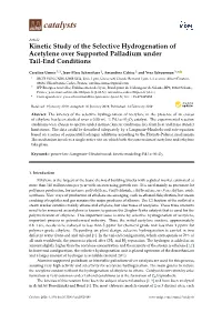 Kinetic Study of the Selective Hydrogenation of Acetylene Over Supported Palladium Under Tail-End Conditions