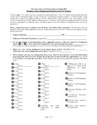 Revised Residence Form -- Non-US Citizens