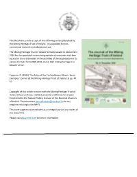 (2005) 'The Fates of the Tankardstown Miners: Some Examples'