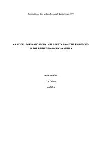 A Model for Mandatory Job Safety Analysis Embedded in the Premit-To-Work System >