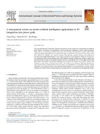 A Taxonomical Review on Recent Artificial Intelligence Applications to PV Integration Into Power Grids