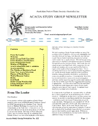 Acacia Paradoxa 9 Report on the Results of Their Propagation Efforts
