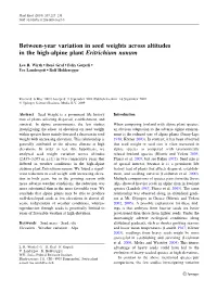 Between-Year Variation in Seed Weights Across Altitudes in the High-Alpine Plant Eritrichium Nanum
