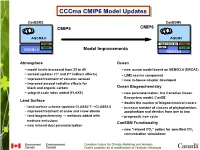 Cccma CMIP6 Model Updates