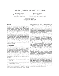 Generic Quantum Fourier Transforms