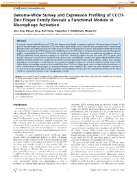 Genome-Wide Survey and Expression Profiling of CCCH- Zinc Finger Family Reveals a Functional Module in Macrophage Activation