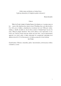 Militarization and Identity on Guahan/Guam: Exploring Intersections of Indigeneity, Gender and Security