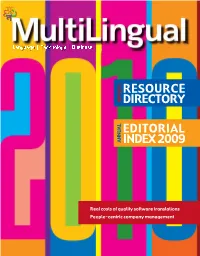 Multilingual -2010 Resource Directory & Editorial Index 2009