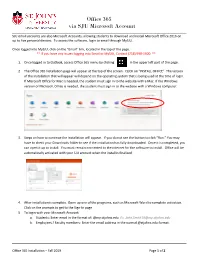 Office 365 Via SJU Microsoft Account