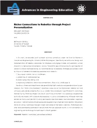 Richer Connections to Robotics Through Project Personalization