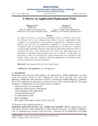 A Survey on Application Deployment Tools