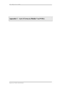 Appendix C : List of Towns in Middle Vaal WMA