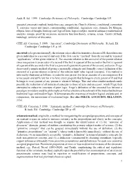 Cambridge UP. Ancestral, Axiomatic Method, Borderline