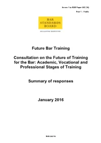 Future Bar Training Consultation on The