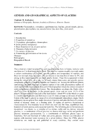 Genesis and Geographical Aspects of Glaciers - Vladimir M