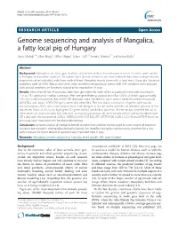 Genome Sequencing and Analysis of Mangalica, a Fatty Local Pig of Hungary
