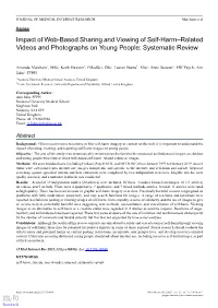 Impact of Web-Based Sharing and Viewing of Self-Harm–Related