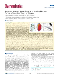 Improved Measures for the Shape of a Disordered Polymer to Test a Mean-Field Theory of Collapse Shirin Hadizadeh,† Apichart Linhananta,‡ and Steven S
