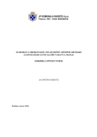 Oskrba S Pitno Vodo Elaborat O Oblikovanju Cen