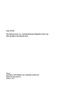Technological and Business Perspective of Wearable Technology